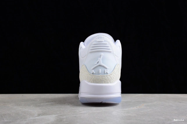 Cheap BK jordan white 136064-111 retro 3 air triple 1119